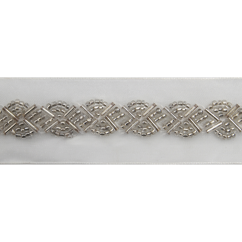 kavatar  wholesale new Handmade Bead lace Embroidered Tulle Trim wedding with Accessories Beads Rhinestones