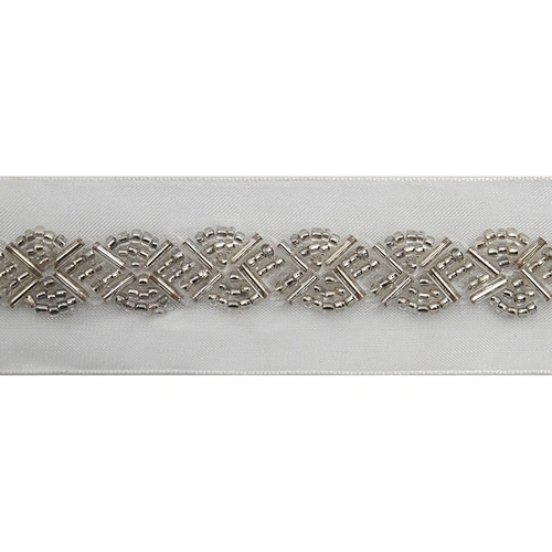 kavatar  wholesale new Handmade Bead lace Embroidered Tulle Trim wedding with Accessories Beads Rhinestones