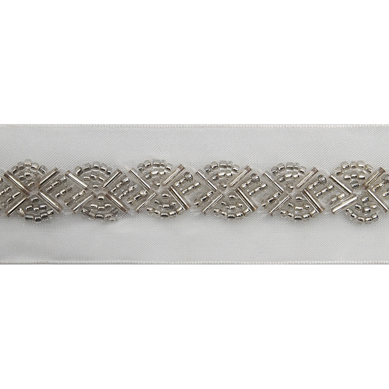 kavatar  wholesale new Handmade Bead lace Embroidered Tulle Trim wedding with Accessories Beads Rhinestones