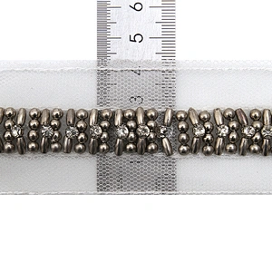 kavatar  wholesale new Handmade Bead lace Embroidered Tulle Trim wedding with Accessories Beads Rhinestones