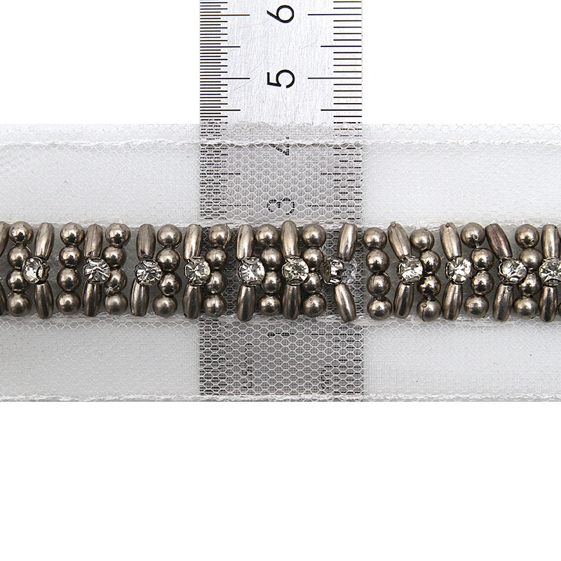 kavatar  wholesale new Handmade Bead lace Embroidered Tulle Trim wedding with Accessories Beads Rhinestones