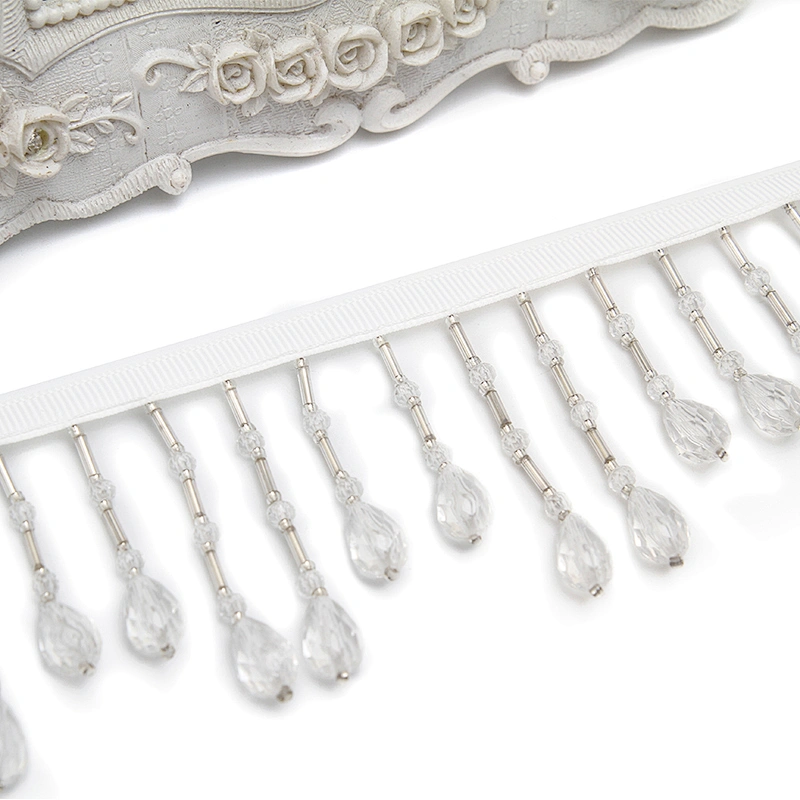 kavatar  wholesale new Handmade Bead lace Embroidered Tulle Trim wedding with Accessories Beads Rhinestones