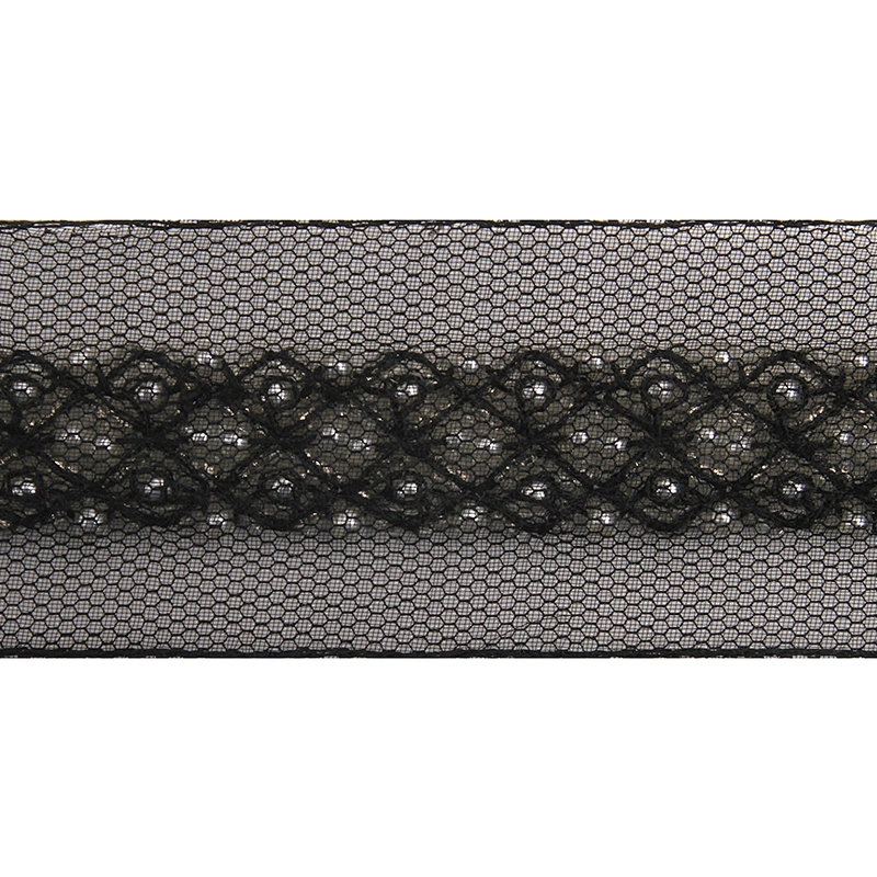 kavatar  wholesale new Handmade Bead lace Embroidered Tulle Trim wedding with Accessories Beads Rhinestones