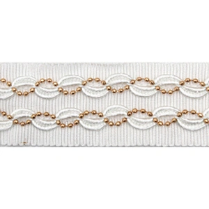 Wholesale Chain lace trim rhinestone 2.4 cm Sew-On lace trim Polyester net mesh Lace trimmings wedding for clothes  Accessories