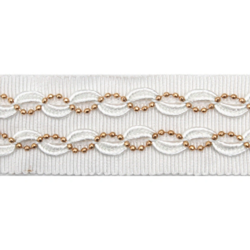 Wholesale Chain lace trim rhinestone 2.4 cm Sew-On lace trim Polyester net mesh Lace trimmings wedding for clothes  Accessories