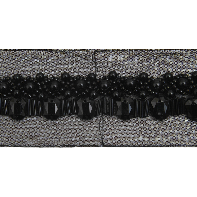 kavatar  wholesale new Handmade Bead lace Embroidered Tulle Trim wedding with Accessories Beads Rhinestones