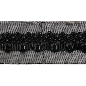 kavatar  wholesale new Handmade Bead lace Embroidered Tulle Trim wedding with Accessories Beads Rhinestones