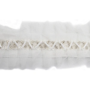 kavatar  wholesale new Handmade Bead lace Embroidered Tulle Trim wedding with Accessories Beads Rhinestones