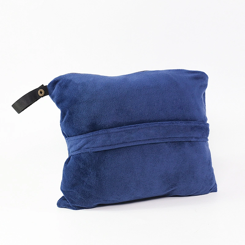 2020 Promotion Wholesale Set Muti-functional carpets Carry Bag Airplane TravelSoft Fleece Travel Blanket