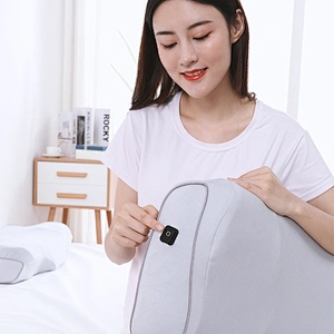 SAIEN Brand Ergonomic Soft Memory Foam Cotton Fabric pillow cover with phone electric charging neck massage pillow
