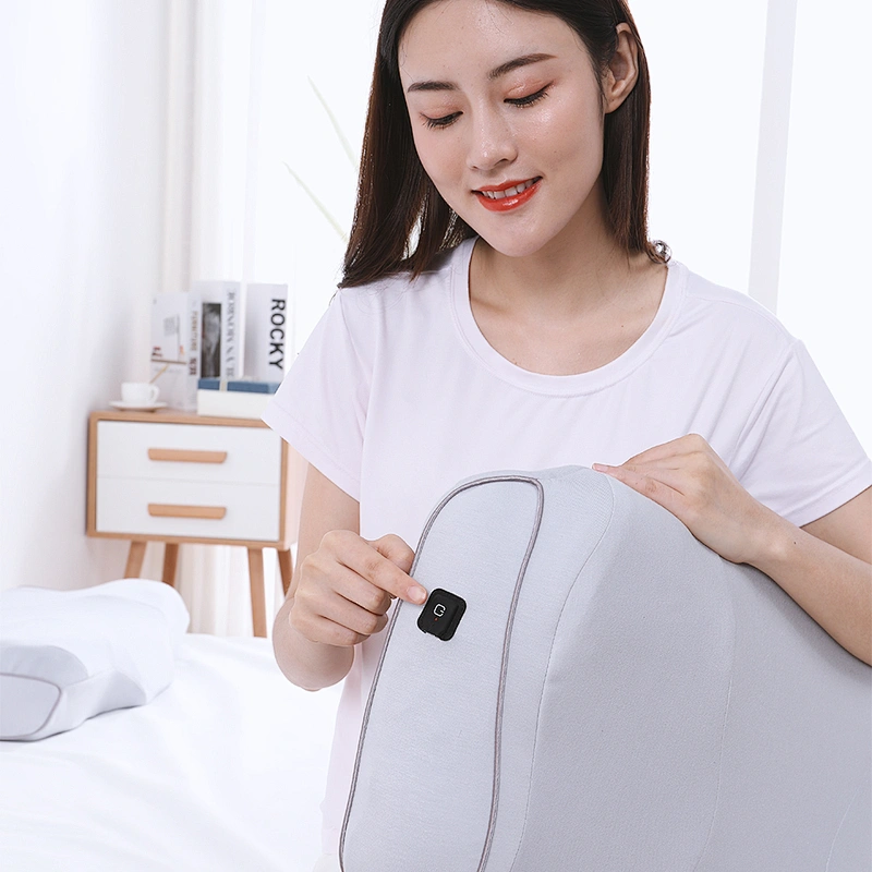 SAIEN Brand Ergonomic Soft Memory Foam Cotton Fabric pillow cover with phone electric charging neck massage pillow