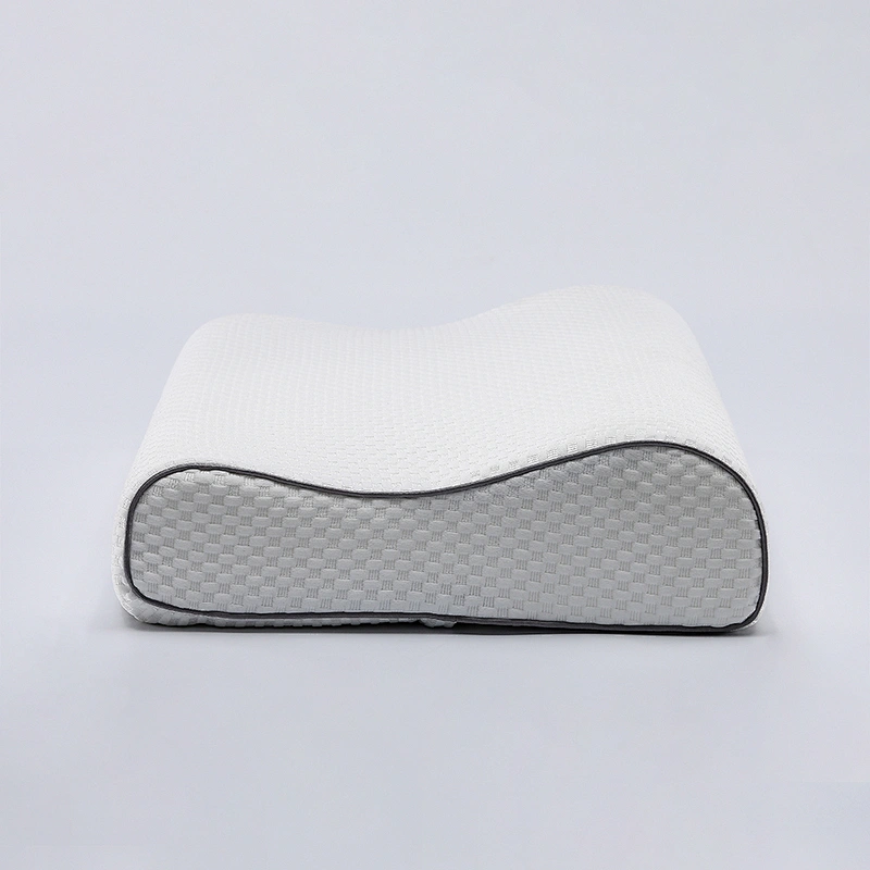 Customized Label High Neck Support Solid Memory Foam Bamboo Pillow For Bed Rest