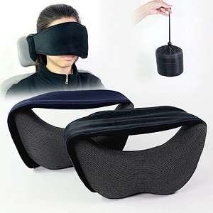 Office Car Airplane Neck Support Memory Foam Travel Pillow Scarf Eyeshade
