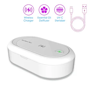 best selling  wireless charger uvc led  cell phone sterilizer box