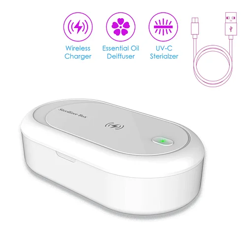 best selling  wireless charger uvc led  cell phone sterilizer box