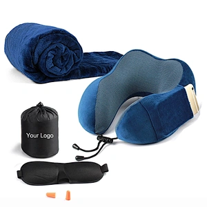 2020 Promotion Airplane Personalized Soft Fleece Folding Travel Blanket