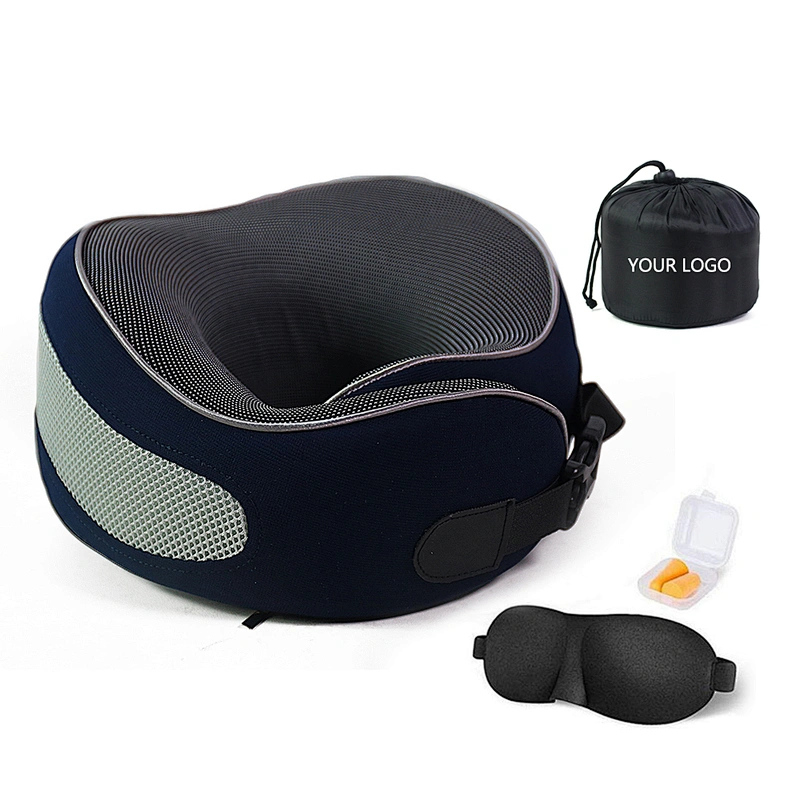 Portable Folding Adjustable Memory Foam Neck Pillow Pillow Support Travel kit 3 In 1