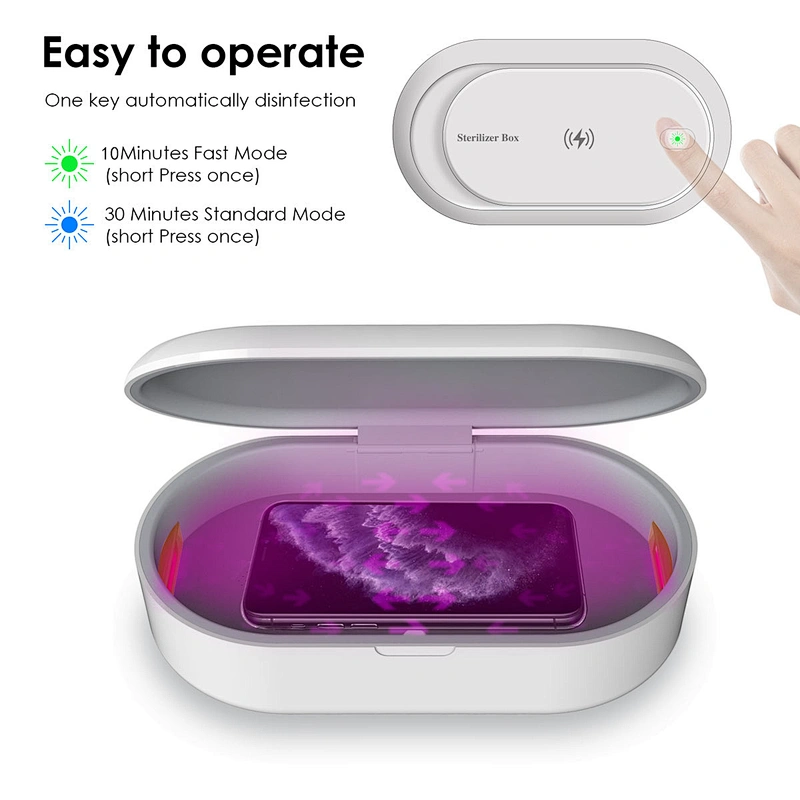 best selling  wireless charger uvc led  cell phone sterilizer box
