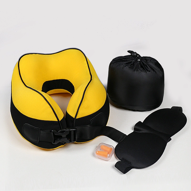 SAIEN OEM 3 in 1 adult 3D sleep mask  earplugs rest support memory foam airplane office travel neck pillow