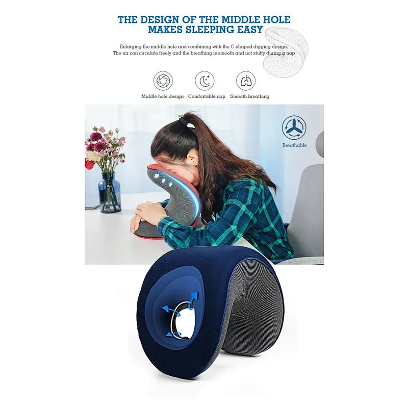 Newly Chin Neck Support Memory Foam Airplane Sleeping Travel Neck Pillow For Office