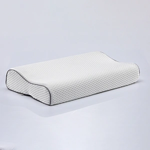 Customized Label High Neck Support Solid Memory Foam Bamboo Pillow For Bed Rest