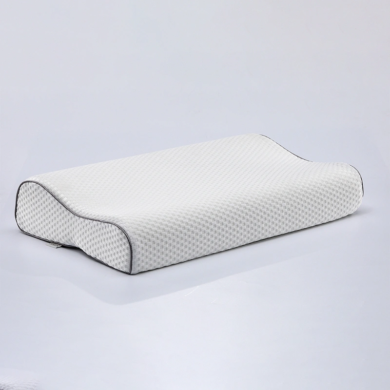Customized Label High Neck Support Solid Memory Foam Bamboo Pillow For Bed Rest