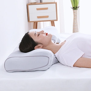 SAIEN Brand Ergonomic Soft Memory Foam Cotton Fabric pillow cover with phone electric charging neck massage pillow