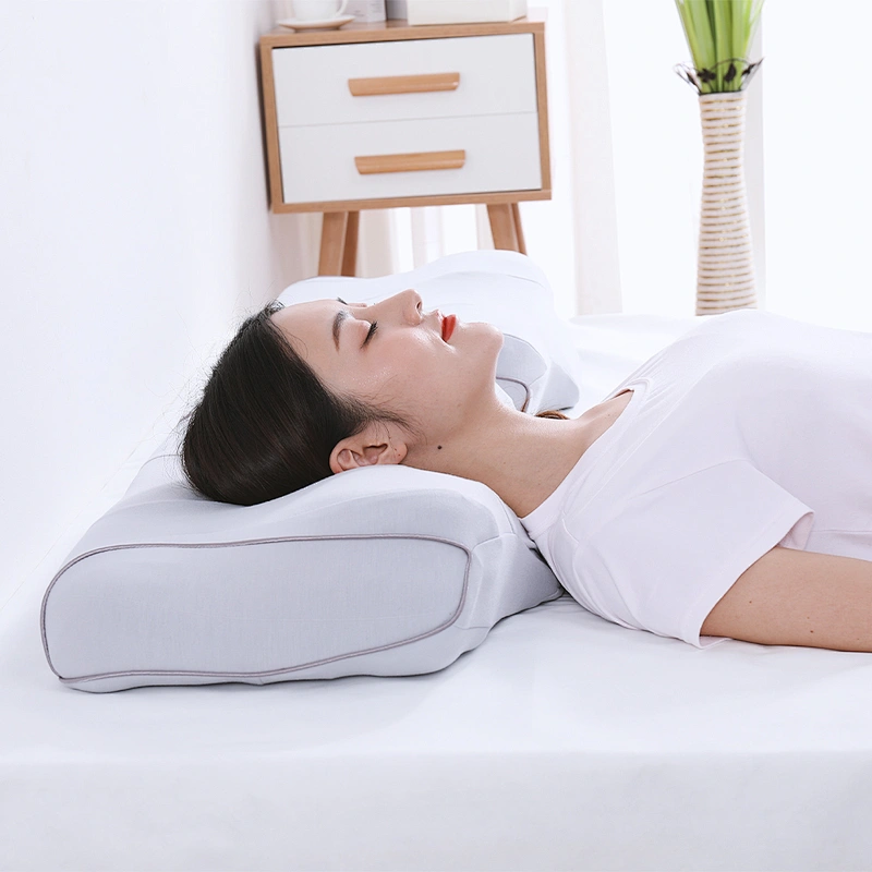 SAIEN Brand Ergonomic Soft Memory Foam Cotton Fabric pillow cover with phone electric charging neck massage pillow