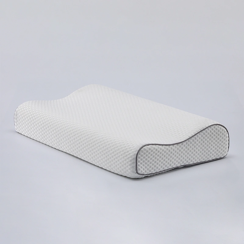 Customized Label High Neck Support Solid Memory Foam Bamboo Pillow For Bed Rest