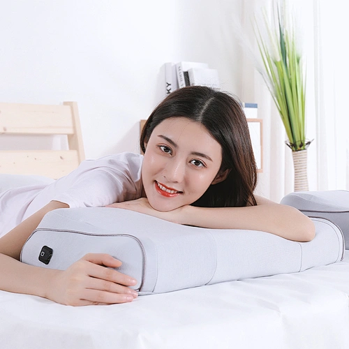 SAIEN Brand Ergonomic Soft Memory Foam Cotton Fabric pillow cover with phone electric charging neck massage pillow