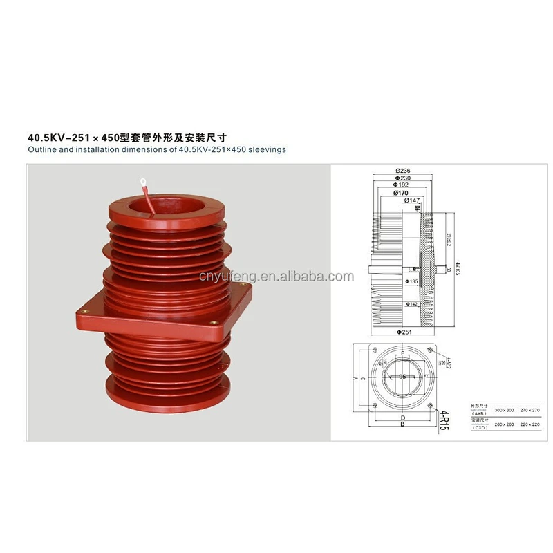 40.5kv through wall isolator bushing