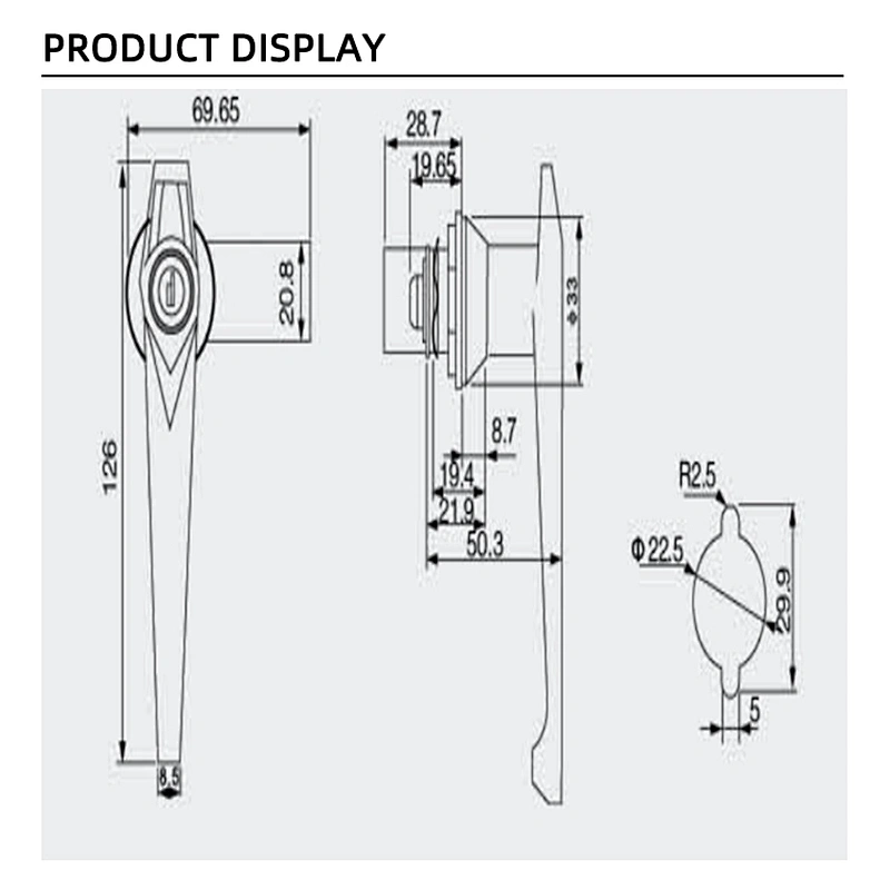 Zinc alloy cabinet door handle  lock