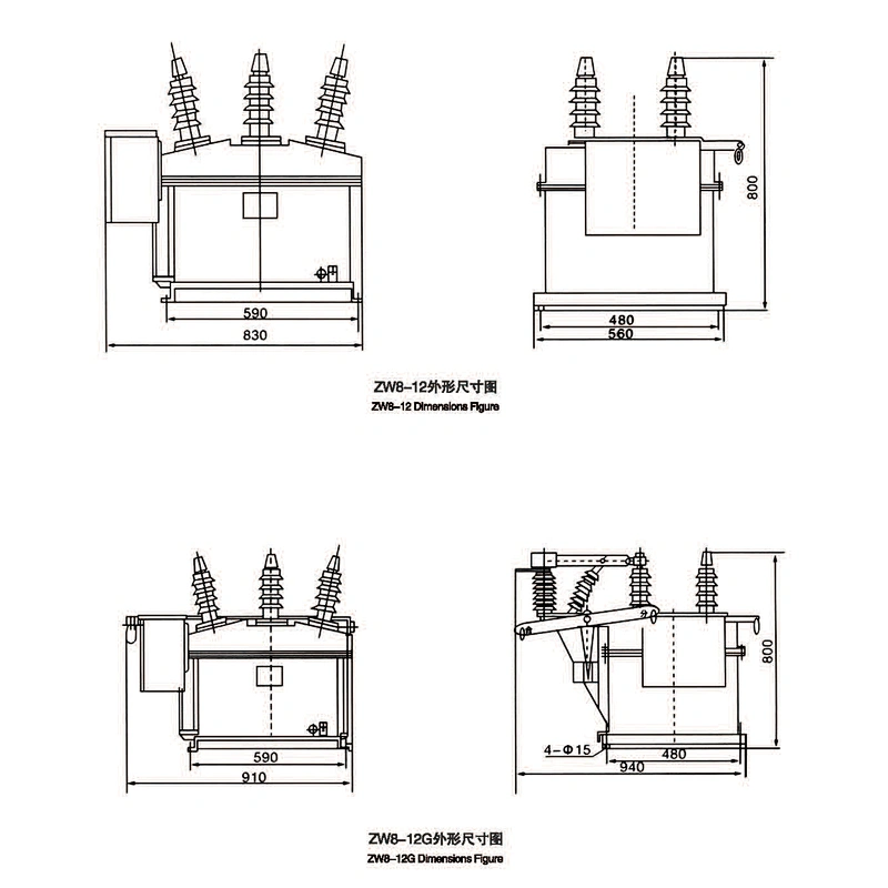 ZW8-12 outdoor high voltage vacuum circuit breaker