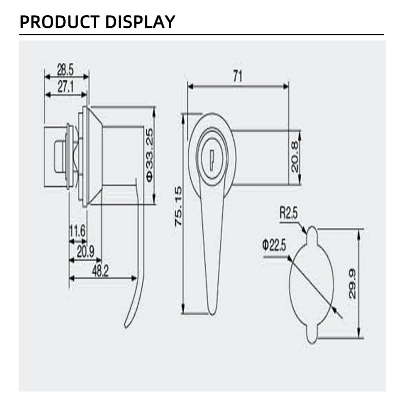 die-casting metal cabinet lock handle swing handle lock cabinet handle lock