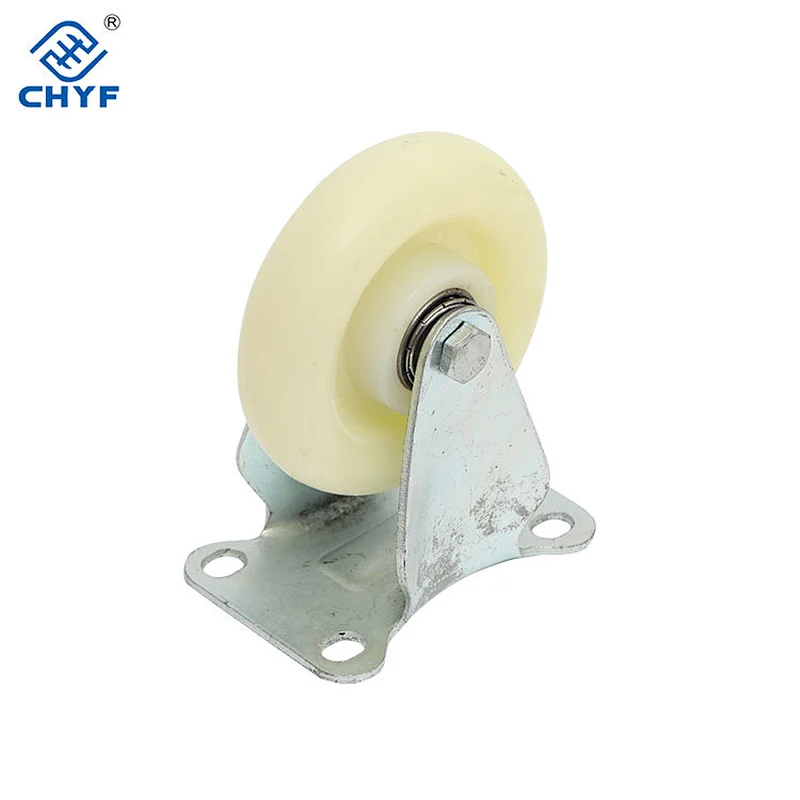 Fixed plastic caster of switchgear handcart