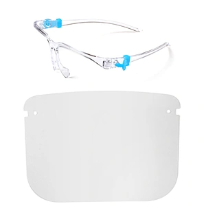 medical face shield mask transparent clear protection plastic visors isolation anti fog anti-spray with shield eye ophthalmic glasses CE FDA