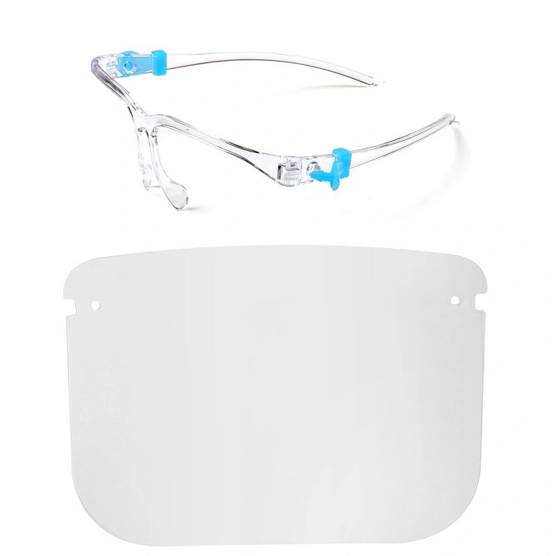 medical face shield mask transparent clear protection plastic visors isolation anti fog anti-spray with shield eye ophthalmic glasses CE FDA