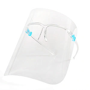 medical face shield mask transparent clear protection plastic visors isolation anti fog anti-spray with shield eye ophthalmic glasses CE FDA