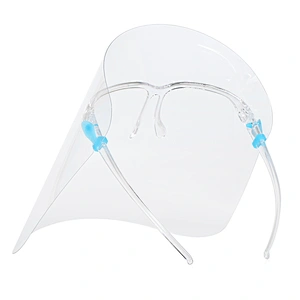 medical face shield mask transparent clear protection plastic visors isolation anti fog anti-spray with shield eye ophthalmic glasses CE FDA