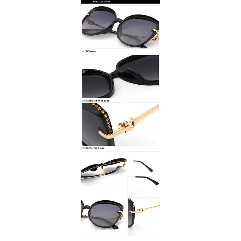 2021 newest fashion rhinestone cat eye sunglasses polarized women men eyewear shade vintage sun glasses wholesale custom goggles