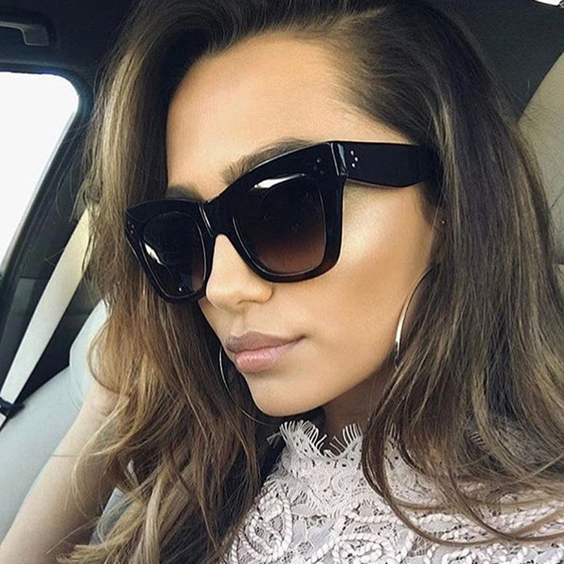 Anti UV 2021 newest fashion stud big eye frame sunglasses women men eyewear shade vintage sun glasses wholesale custom goggles