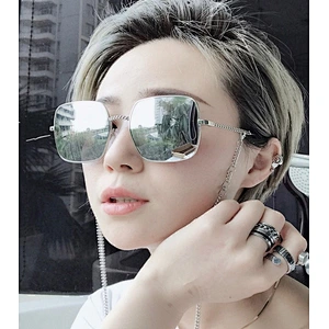 Square metal chain retro celebrity glasses optical frame river wholesale women eyewear men eyeglasses design eye glasses