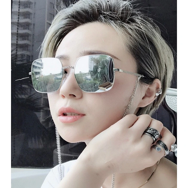 Square metal chain retro celebrity glasses optical frame river wholesale women eyewear men eyeglasses design eye glasses