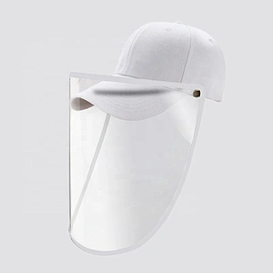 Best Face Shield Face Coverings Reusable Clear FaceShield With Hat Pure Black White Red Hat With Transparent Face Sheild