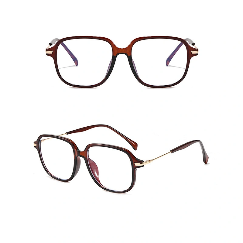 New TR90 flat light anti-blue light metal color optical frame couple style square fashion glasses high quality optical frames