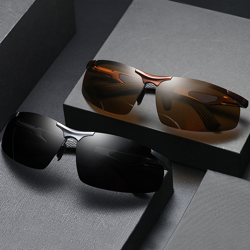 2021 newest aluminum magnesium half-rim sport sunglasses polarized women men eyewear shade sun glasses wholesale custom goggles