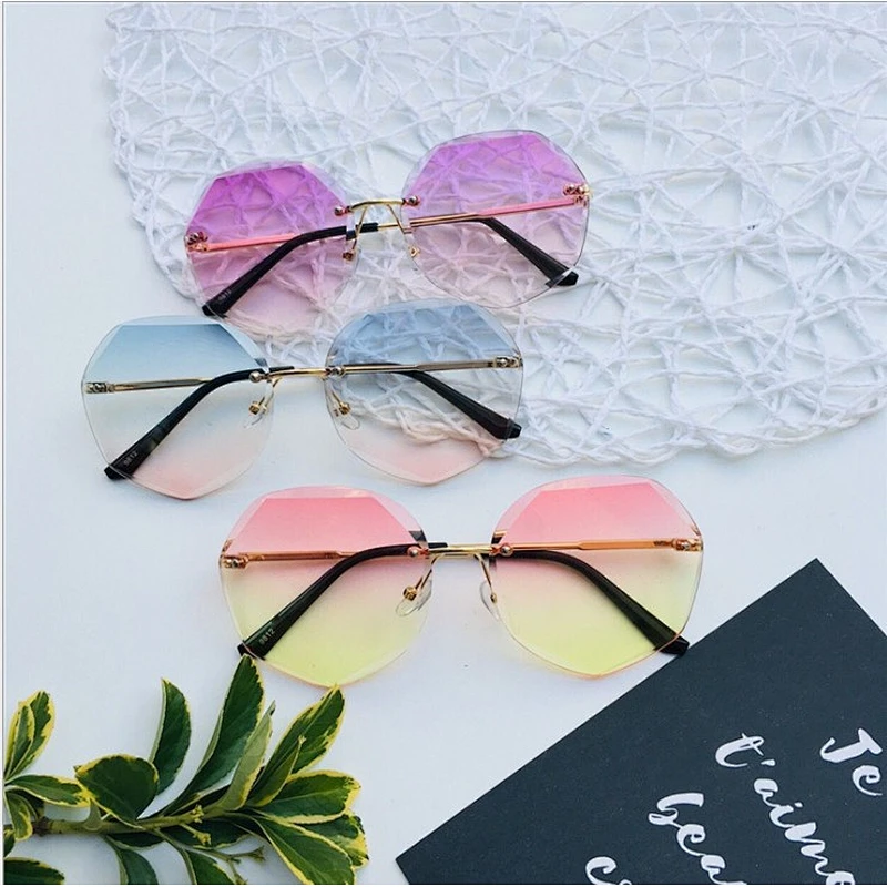 Anti UV 2021 newest fashion chamfering metal sunglasses women men eyewear shade vintage sun glasses wholesale custom goggles