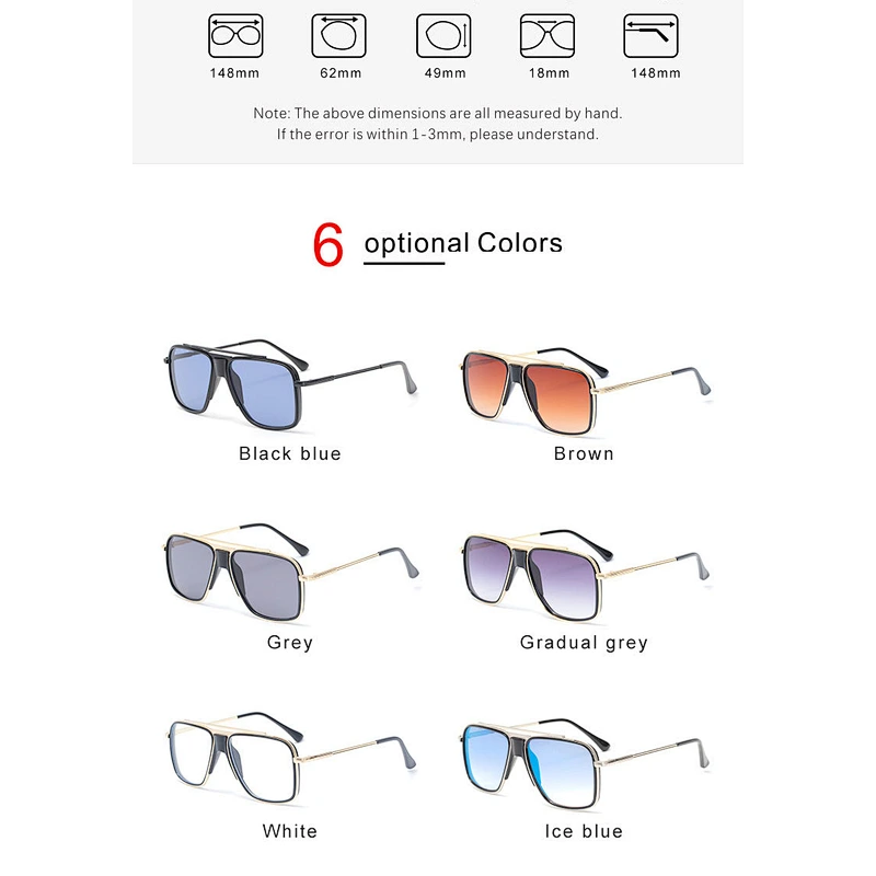 2021 newest fashion metal square frame thick nose sunglasses women men eyewear shade vintage sun glasses wholesale custom goggle