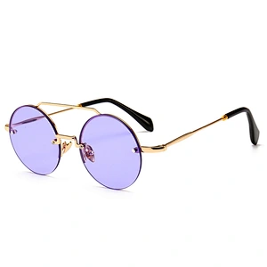 Explosive narrow frame modern retro sunglasses round sunglasses trend street model catwalk sunglasses