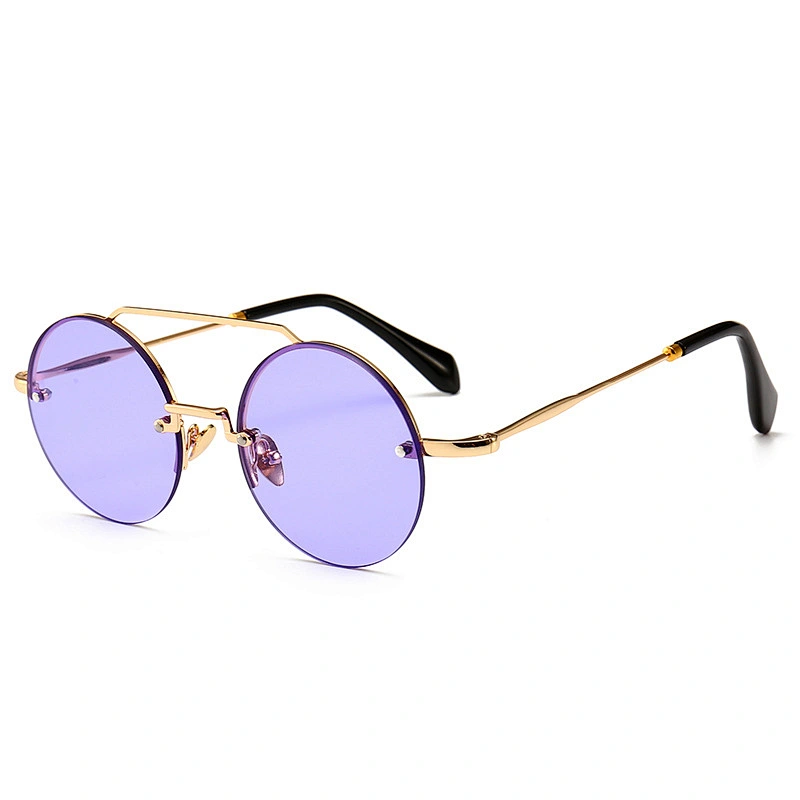 Explosive narrow frame modern retro sunglasses round sunglasses trend street model catwalk sunglasses